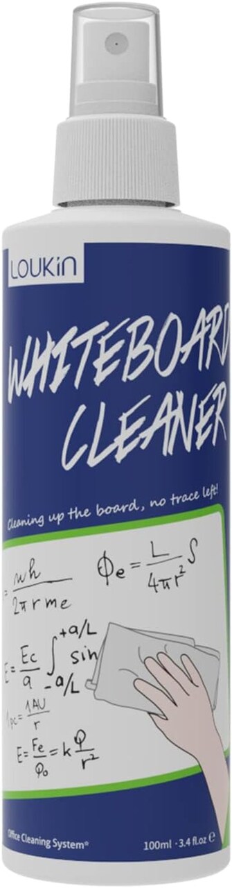 Non-Toxic Whiteboard Cleaner, 3.4 Fl Oz Dry Erase Board Cleaner, Low-Odor White Board Cleaning Spray, Removes Stubborn Marks from Whiteboards